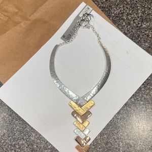Robert Lee Morris Two-Tone Chevron Necklace